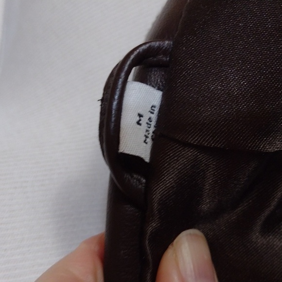 NWOT Pamela McCoy embroidered brown leather blazer - Picture 10 of 12